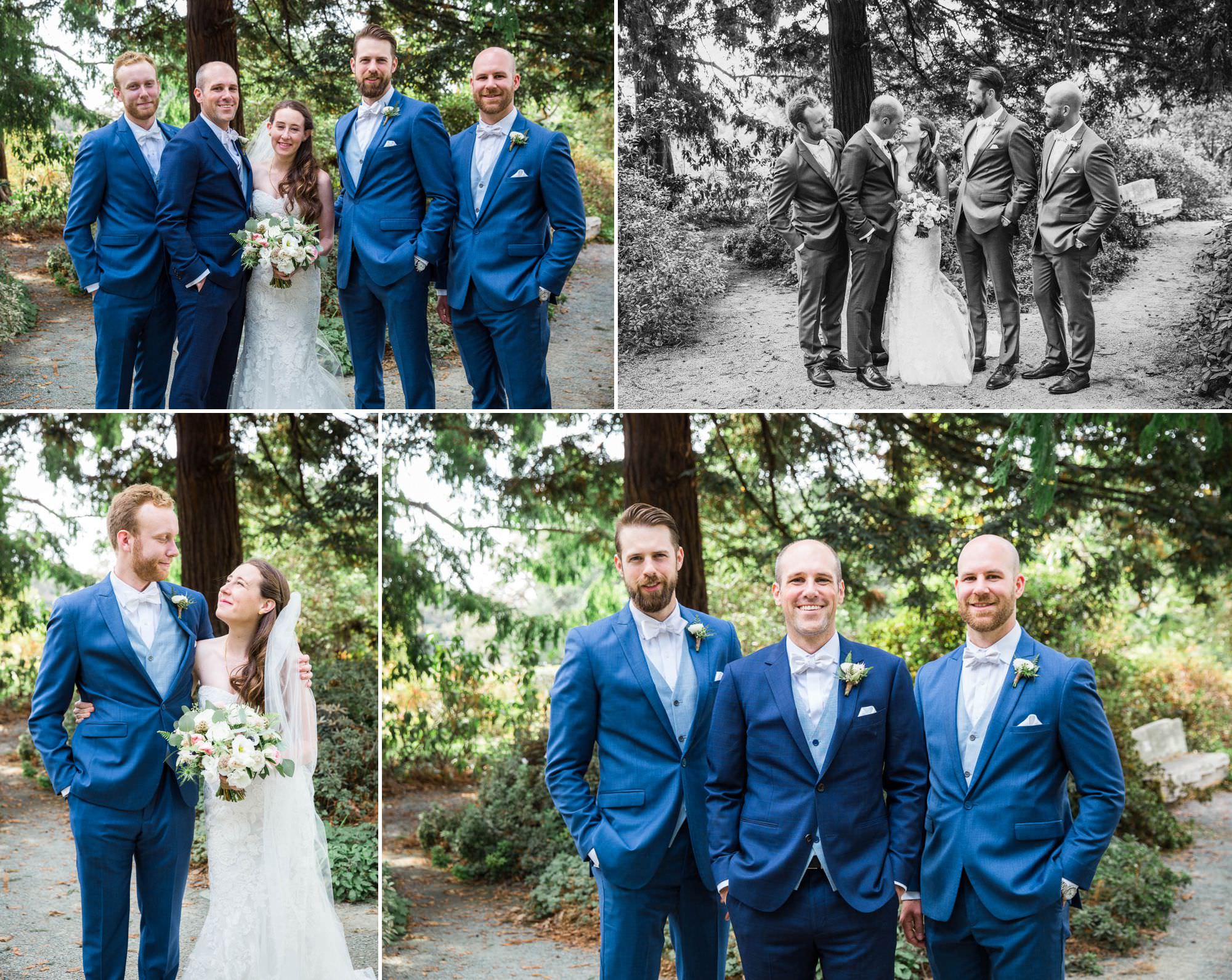 wedding party portraits among the trees 