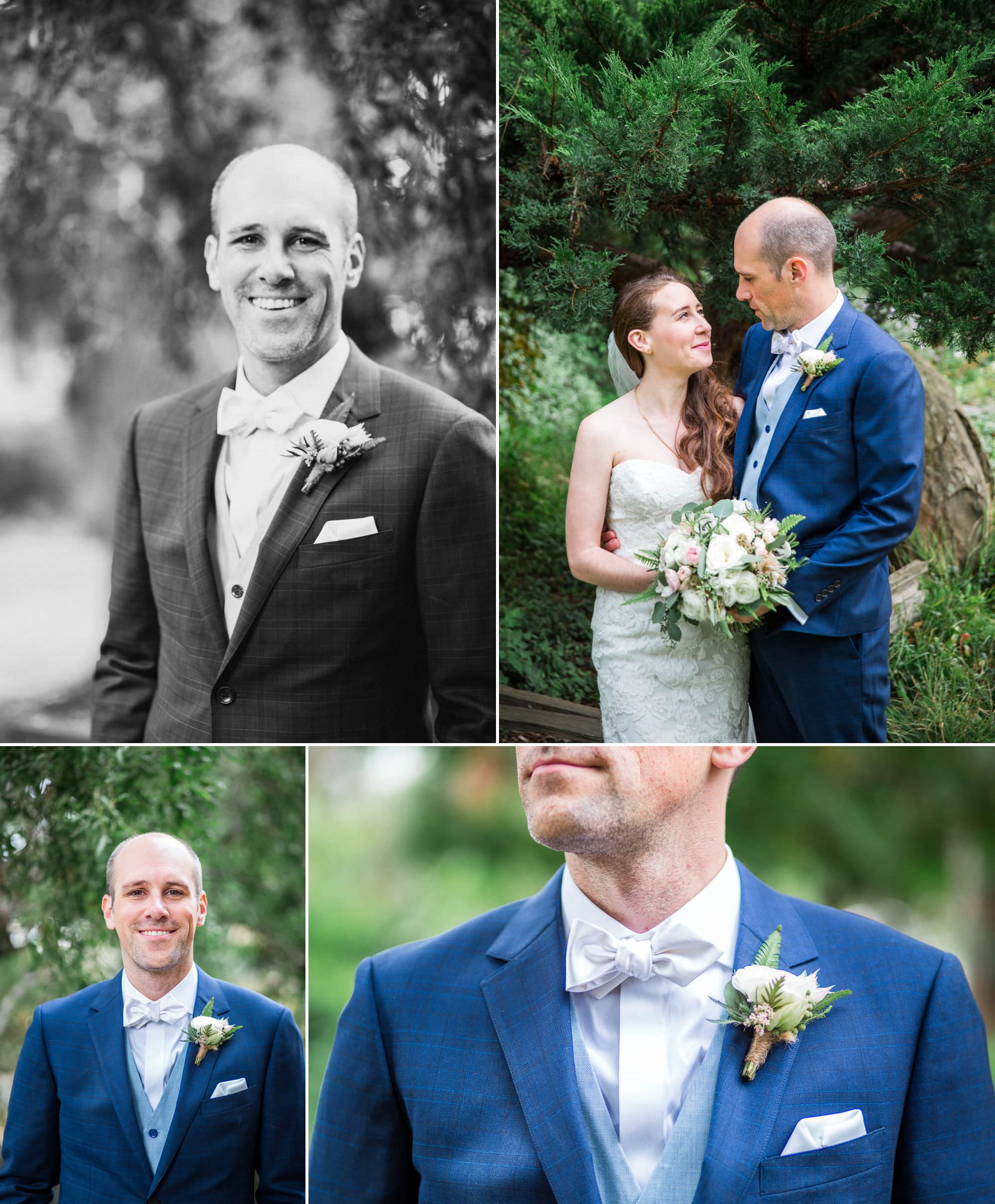 wedding bride and groom portraits among the trees 