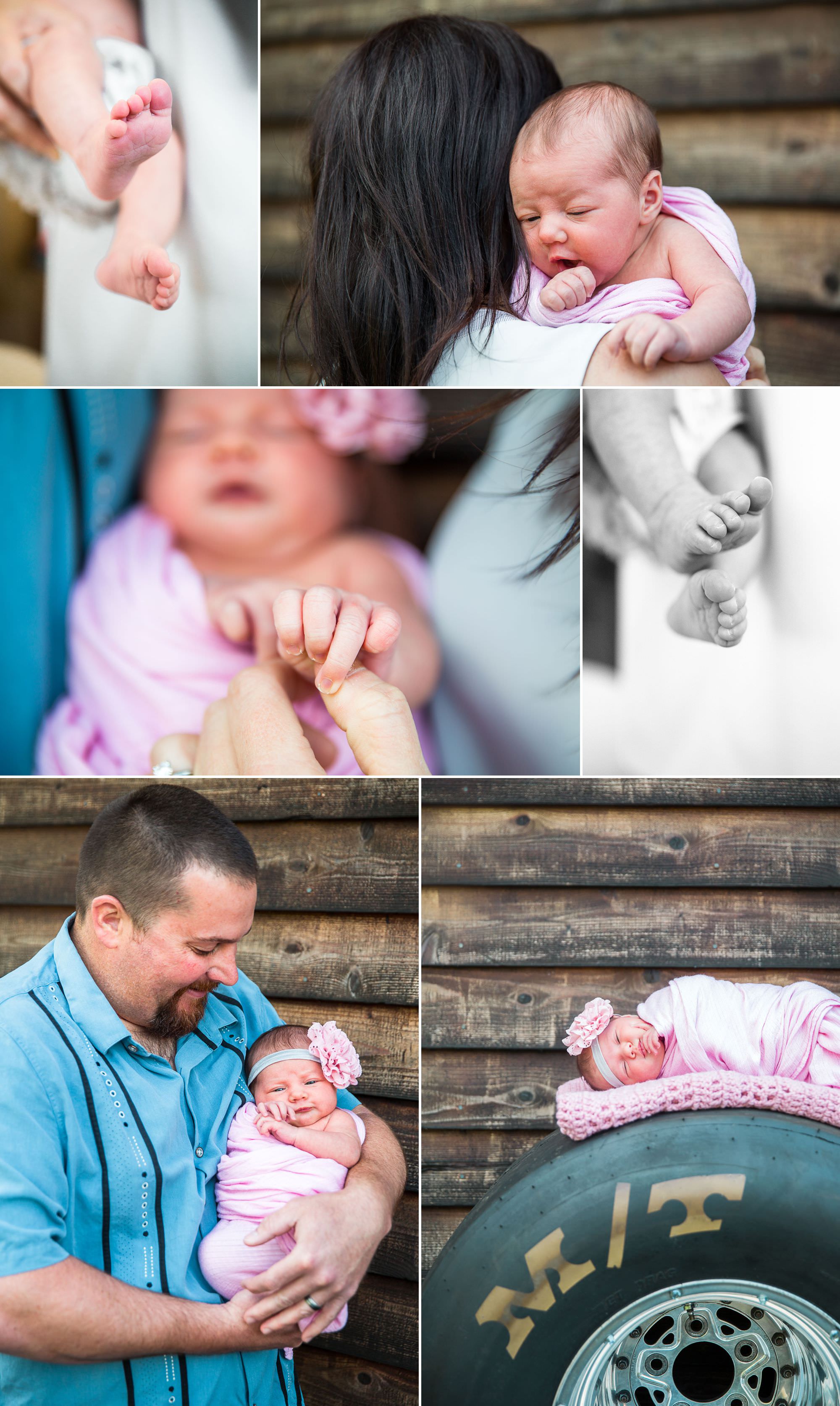 newborn baby photographs with her parents